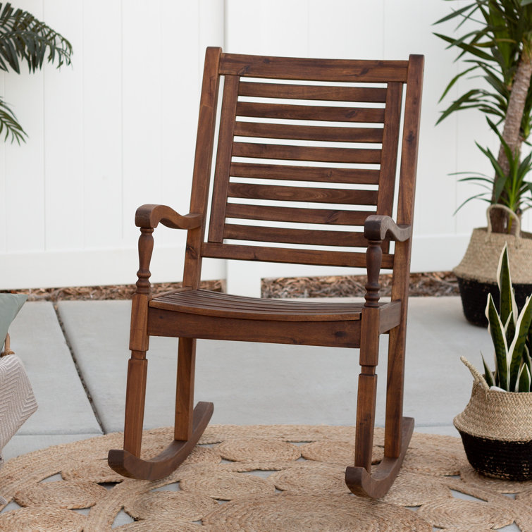 Jarrard Acacia Solid Wood Patio Rocking Chair & Reviews Birch Lane